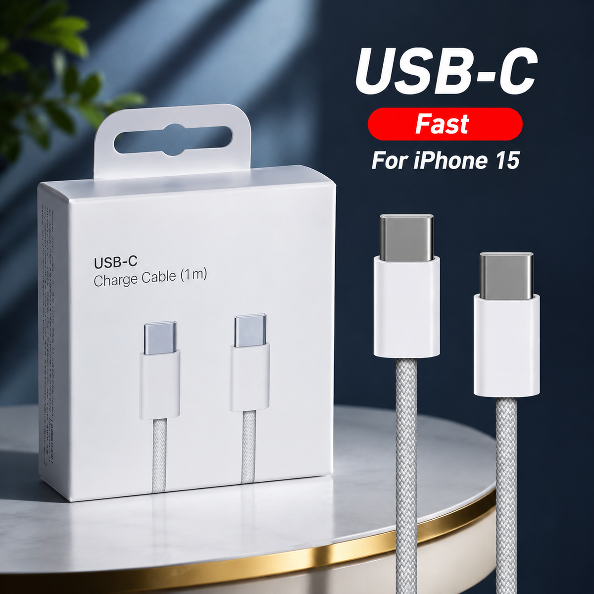 USB-C to USB-C Fast Charging Cable (1m)