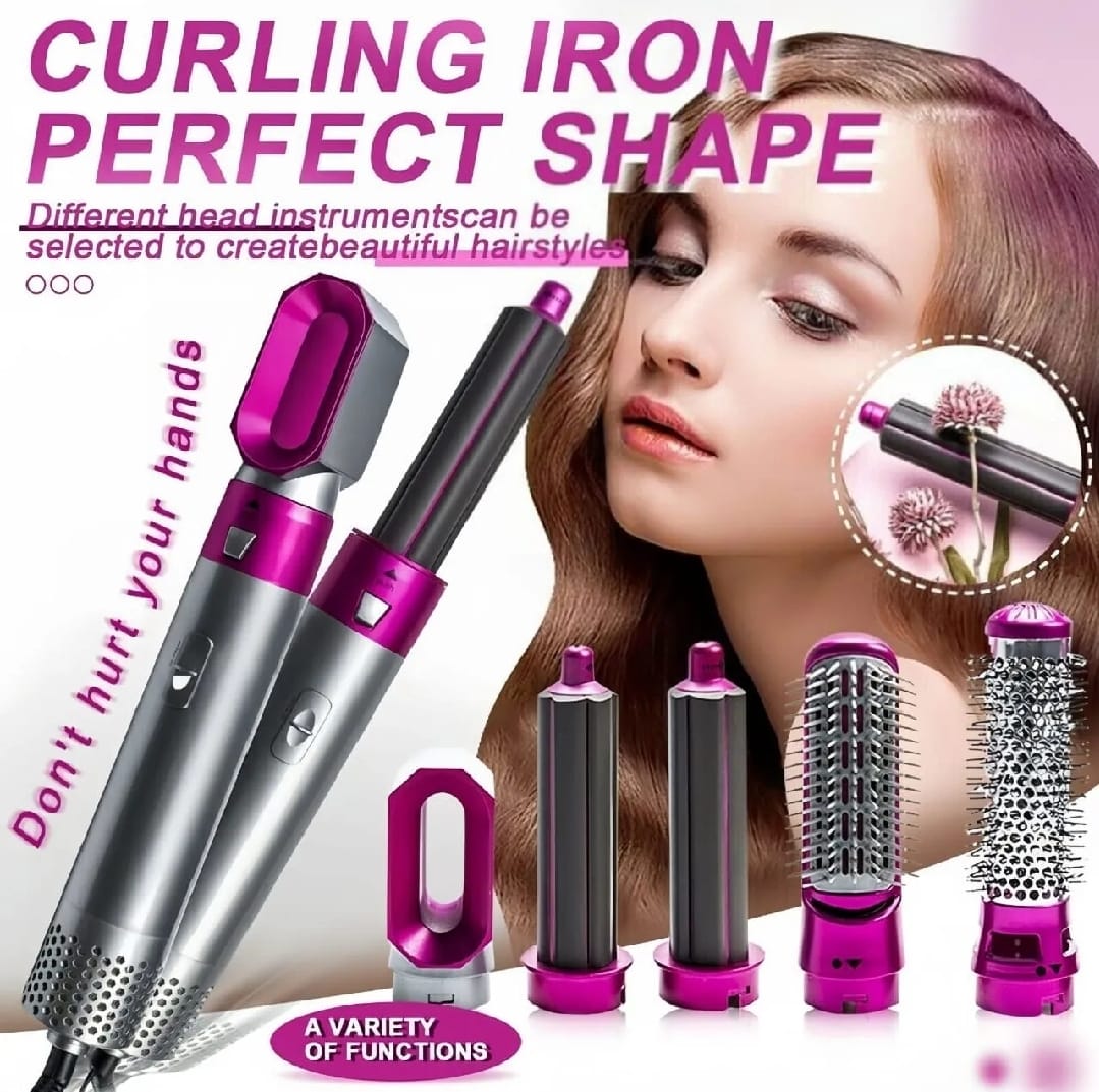 5-in-1 Hair Styler Brush & Straightener