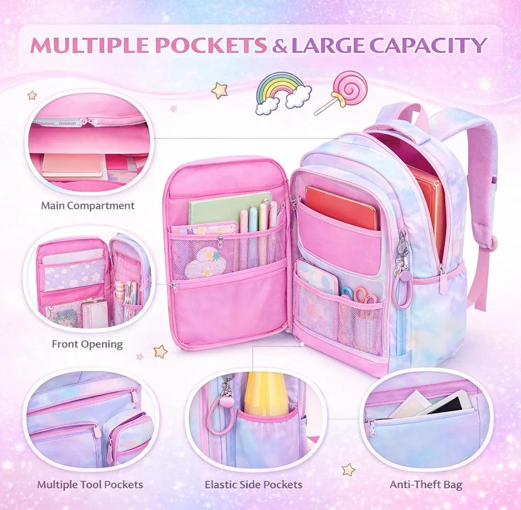 Rainbow School Backpack for Girls