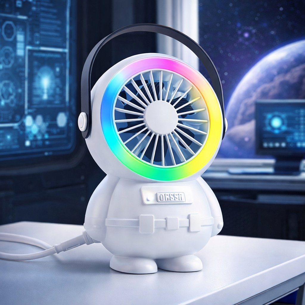 Astronaut Mini Desktop Fan with Night Light