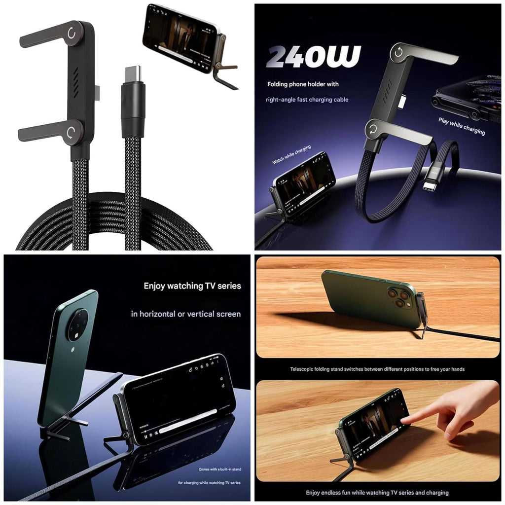 USB-C to USB-C Fast Charging Cable with Stand