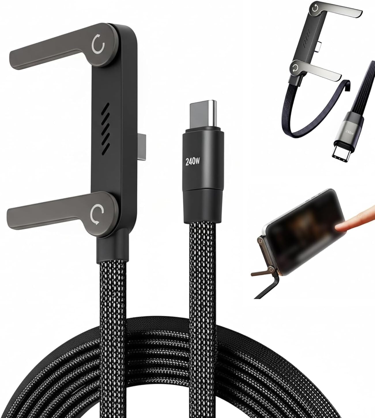 USB-C to USB-C Fast Charging Cable with Stand