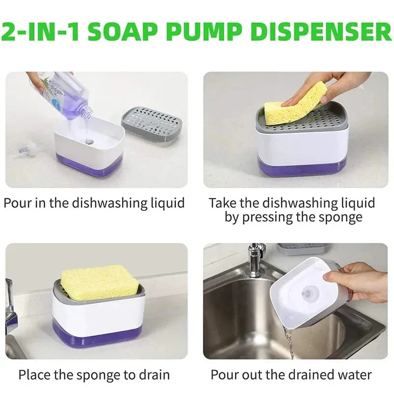 Soap Pump Dispenser with Sponge Holder